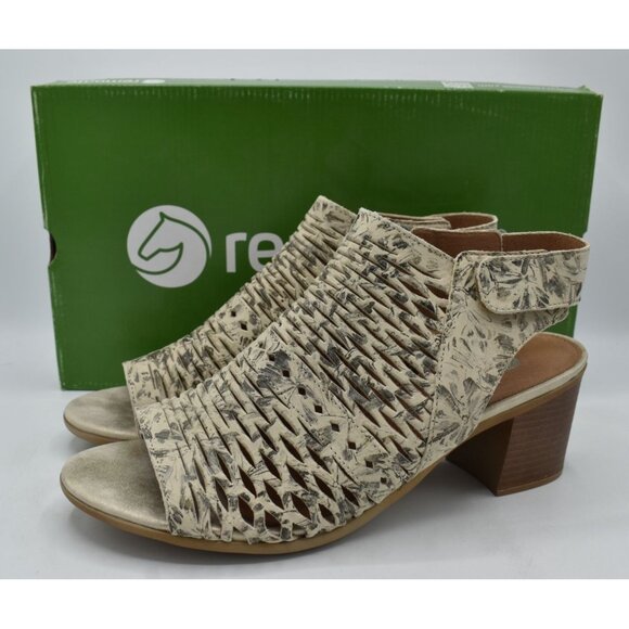 Remonte EU 41 US 9.5 Maryjane 70 Leather Perforated Metallic Heeled Sandals - Picture 3 of 16